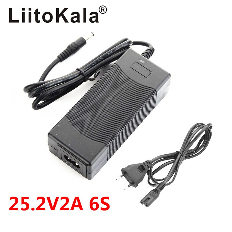 Liitokala 12V 24V 36V 48V 3 Serie 6 Serie 7 Serie 10 Serie 13 String 18650 lithium Batterij Oplader 12.6V 29.4V Dc 5.5*2.1 Mm: 25.2V2A