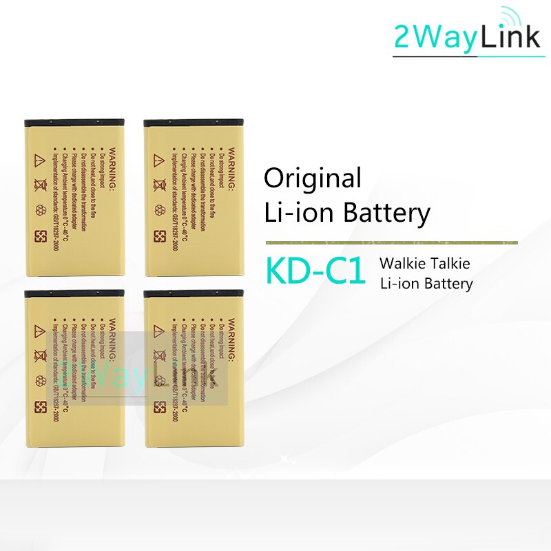 Walkie Talkie KB-5C 1000mAh Li-ion Battery for WLN KD-C1 KD-C2 KD-C10 KD-C50 KD-C51 KD-C52 Compatible with RT22 X6 Radios: 4PCS