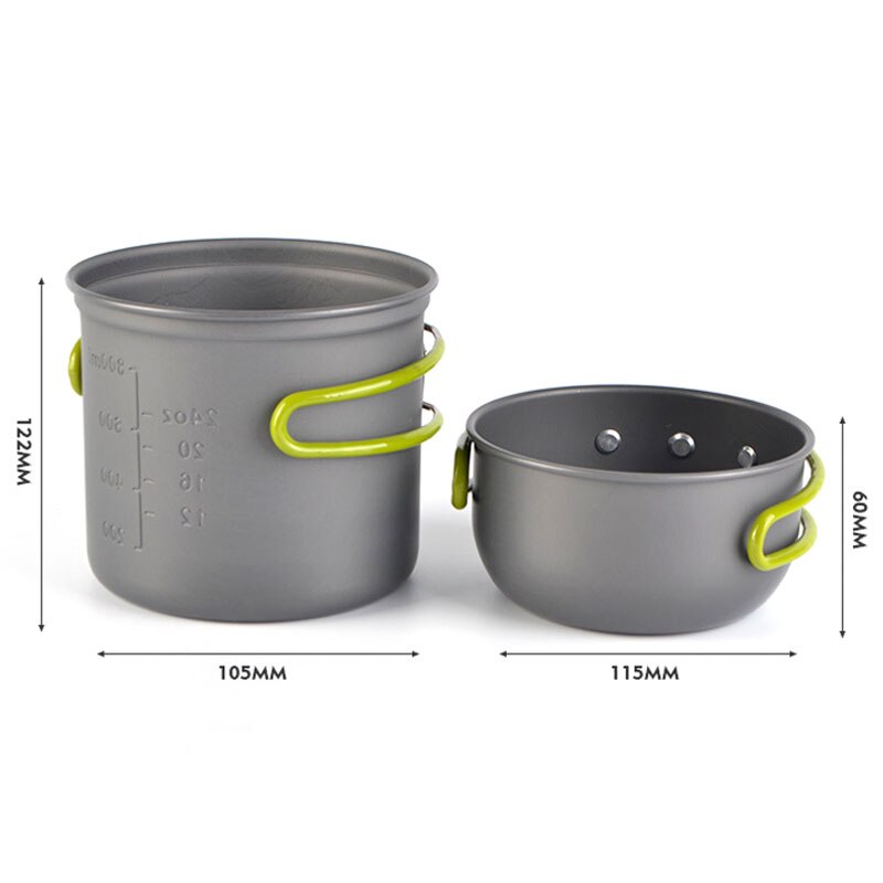 Kampeerkookgerei, Lichtgewicht Kampeerpot en Koekenpan met Antiaanbaklaag voor Kamperen, Buitenkoken en Picknicken (Size : Straight handle 0.8L kettle