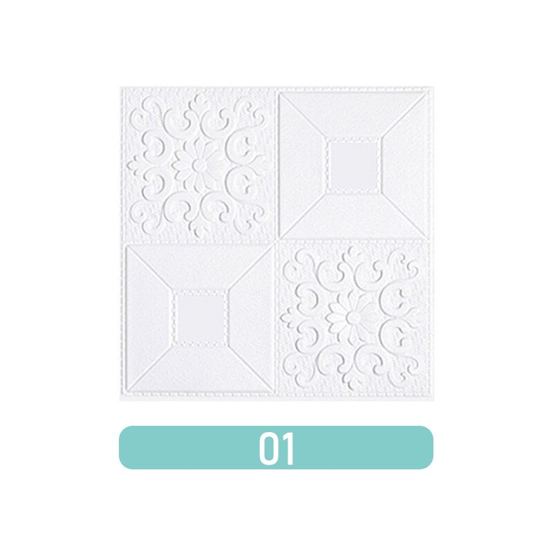 10 Pcs 3D Wall Stickers Ceiling Panel Roof Decor Waterproof Self-Adhesive Foam Wallpaper Living Room Kitchen TV Backdrop Decals: 1