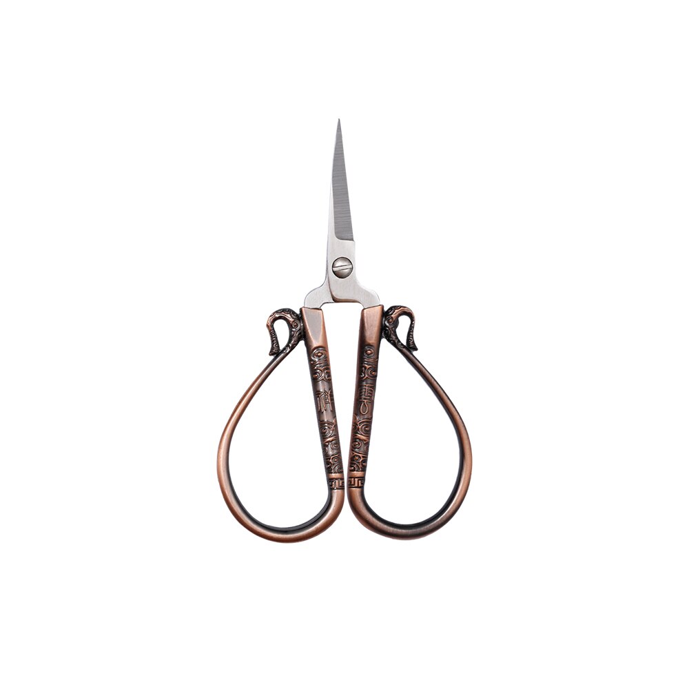 Lmdz Gunstige Cloud Shear Europese Retro Klassieke Vintage Antieke Craft Naaien Tailor Schaar-Papier Snijden Schaar &amp; Borduren: red copper