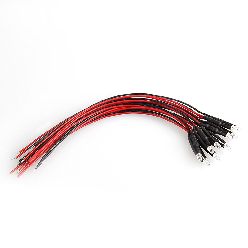 10pcs DC 24V 18cm 3mm Pre Wired LED Lamp Light Bulb Emitting Diode