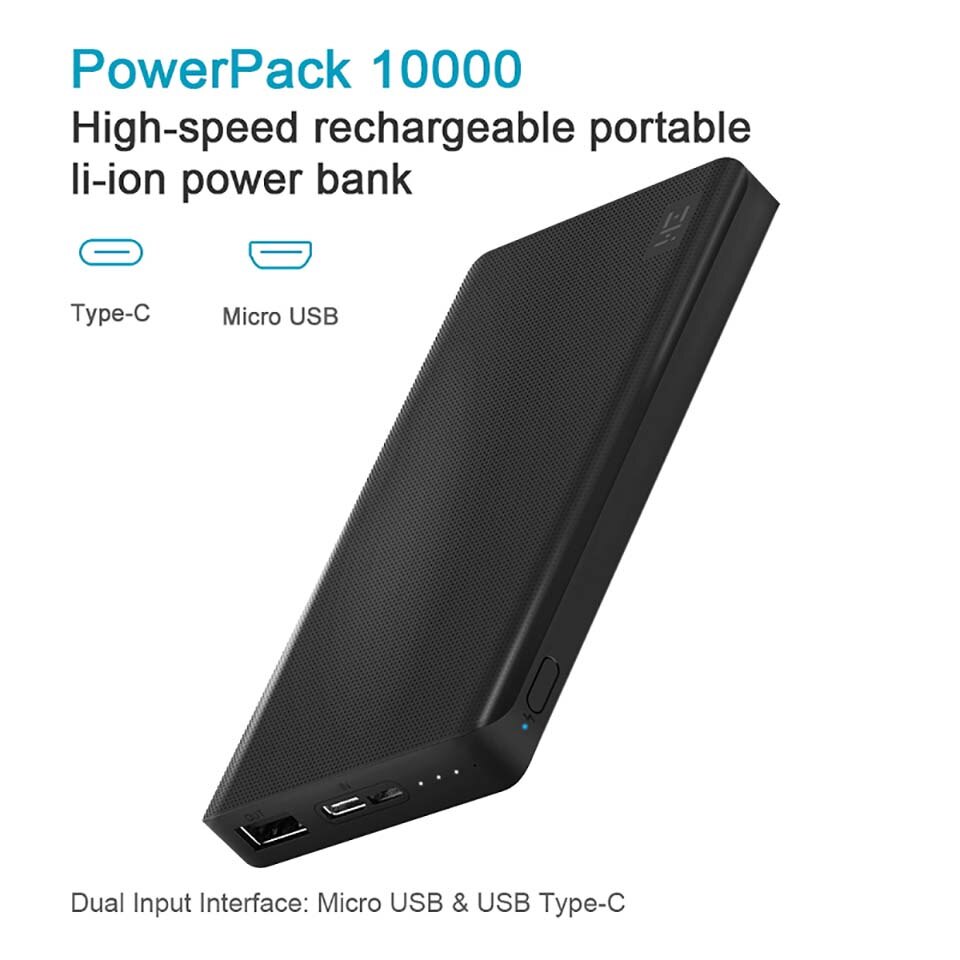 ZMI Power Bank 10000mAh Powerbank External Battery portable charging Quick Charge 2.0 Two-Way Fast Charge Pack for iPhone