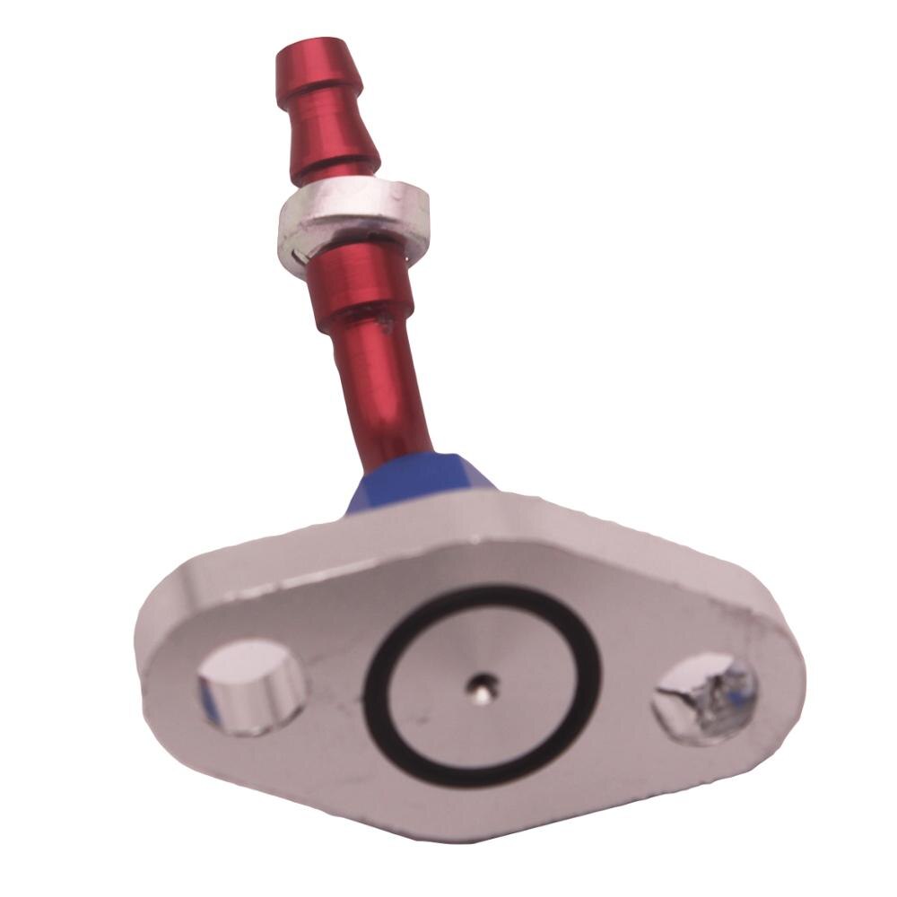 Billet Turbo Oil feed Flange 45 Degree 1/4" barb Rotating 360 Degree fit AN4 pus