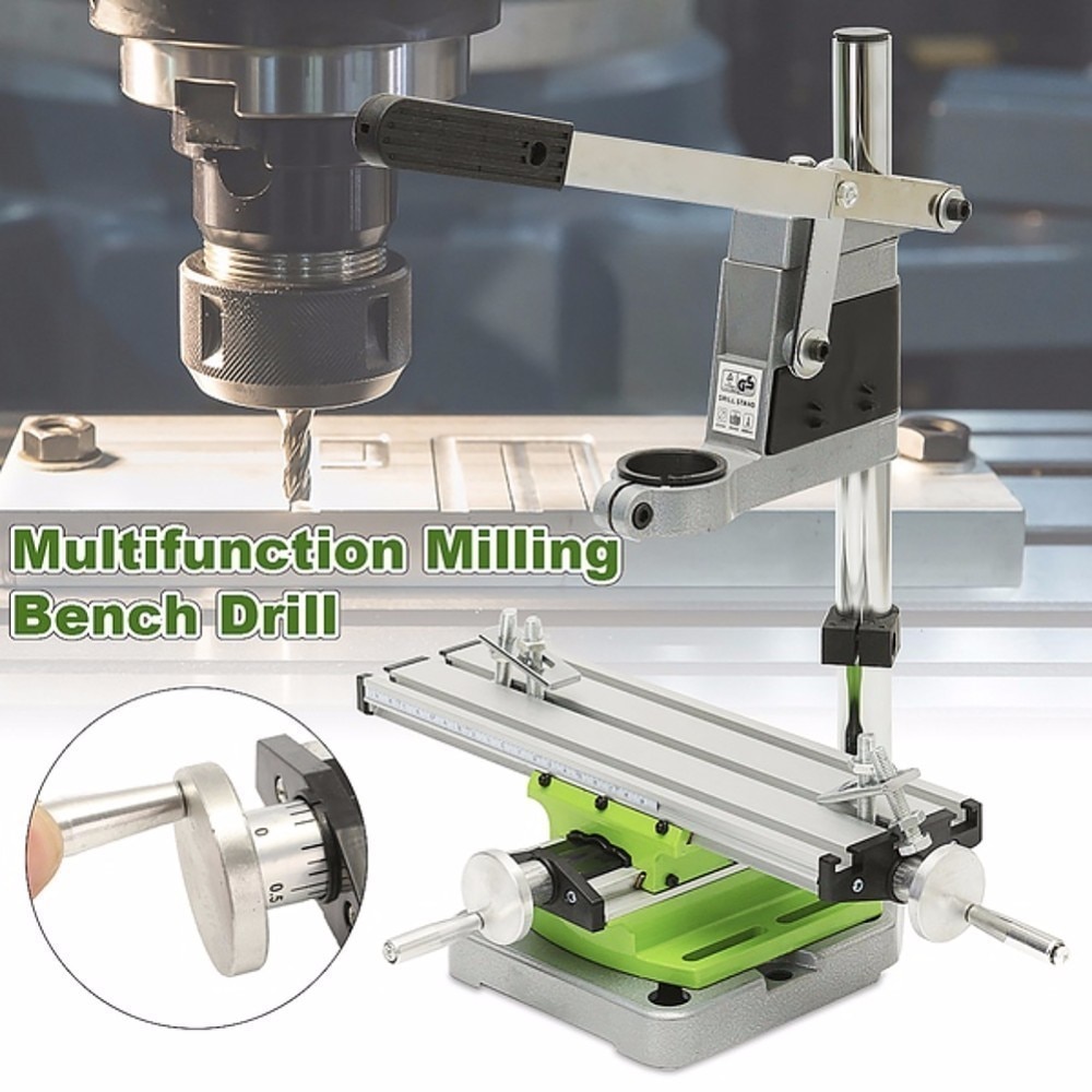 2 Axis CNC Multifunction Mini Working Table Bench Vise Bench Woodworking Drill Milling Machine Stent