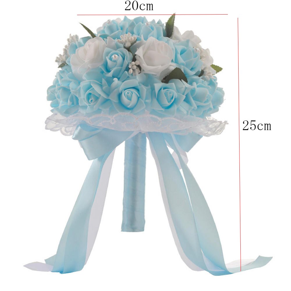 Sztuczne bukiety ślubne ręcznie robione róża kwiat z kryształkiem druhna ślubny bukiet ślubny de mariage akcesoria ślubne: I