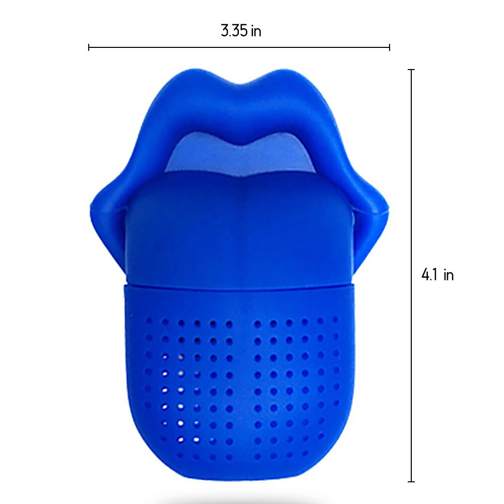 Infusor de té de silicona para la lengua y los labios grandes, colador Infusor de té, hojas, especias de hierbas, utensilios para filtro de cocina, Teaware: blue