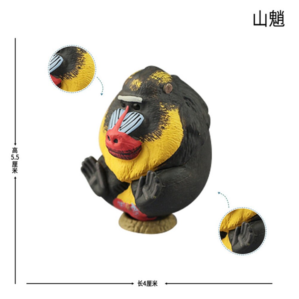 Lion Mandrill Hippo Elephant Penguin Dinosaur Tyrannosaurus Mosasaurus Triceratops Figure Animal Model Collector Decoration: Mandrill