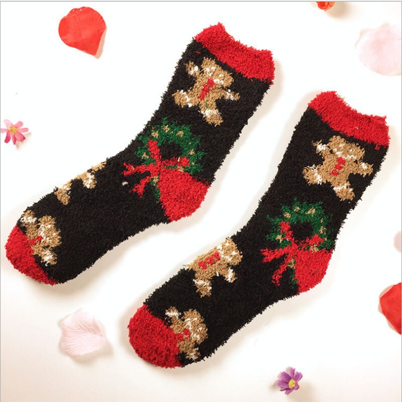 1 paar Vrouwen Sok Winter Warme kerst sokken leuke Japanse dames meisjes sokken Kerstman Herten Sokken Xmas Kerst sokken: 6