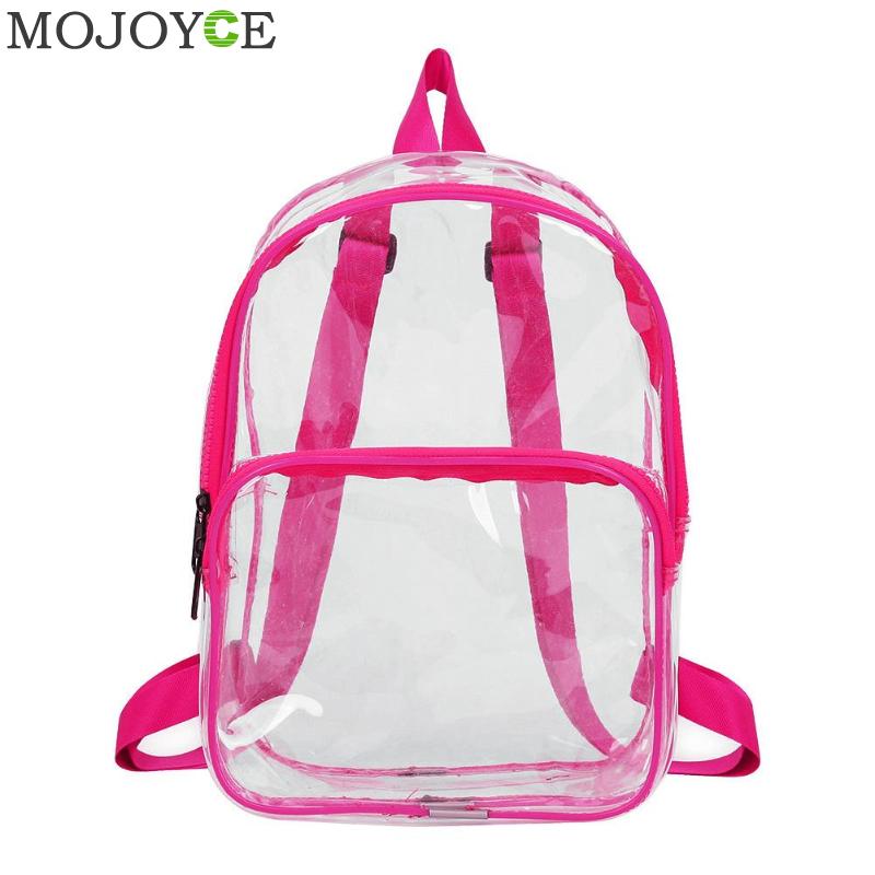 Unisex impermeável claro transparente pvc mochila para adultos e estudantes sacos de escola feminino sacos de ombro