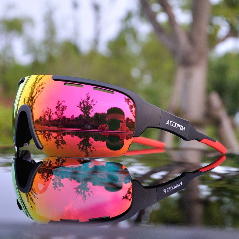 Outdoor Sports Cycling Goggles Men Polarized Cycling Glasses Mountain Bike Cycling Eyewear Bicycle Sunglasses UV400 3 Lens: PO1