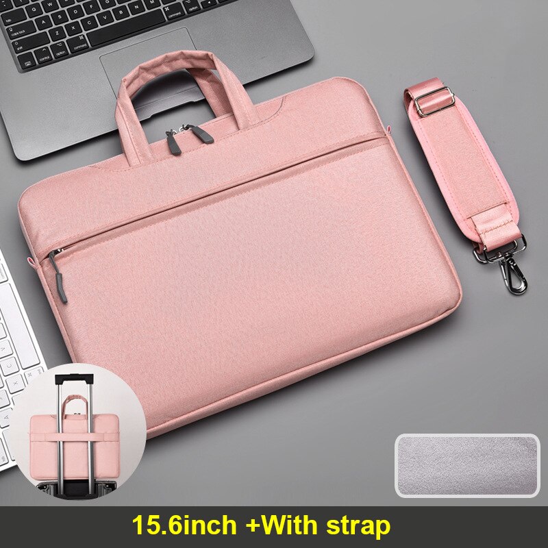 Männer Frauen Aktentaschen Unisex Business Handtaschen Oxford Hand Taschen Einfarbig Laptop Tasche Wasserdichte Schulter Messenger Tasche XA724ZC: Pink 15.6inch