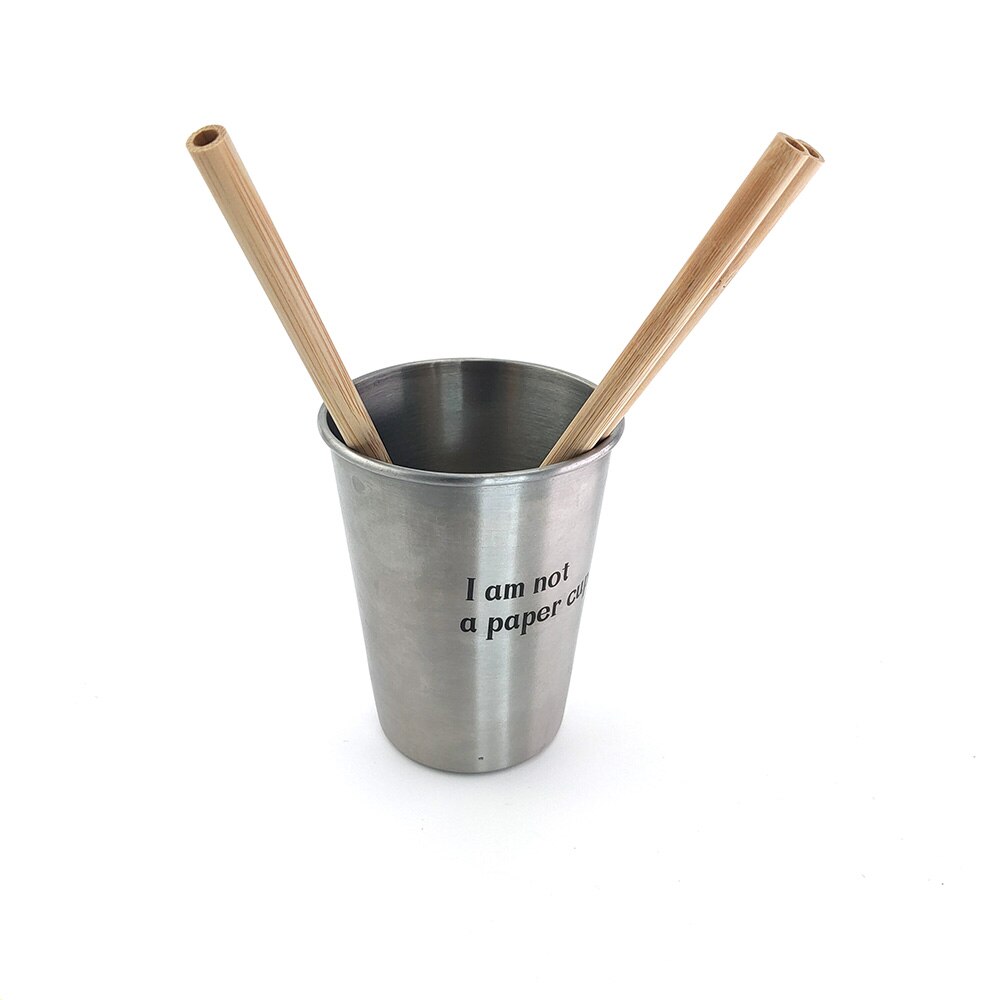 Paie de băut din bambus natural paie de bambus biodegradabile set reutilizabil cu perie de curățare trestie de zahăr în pachet fără deșeuri