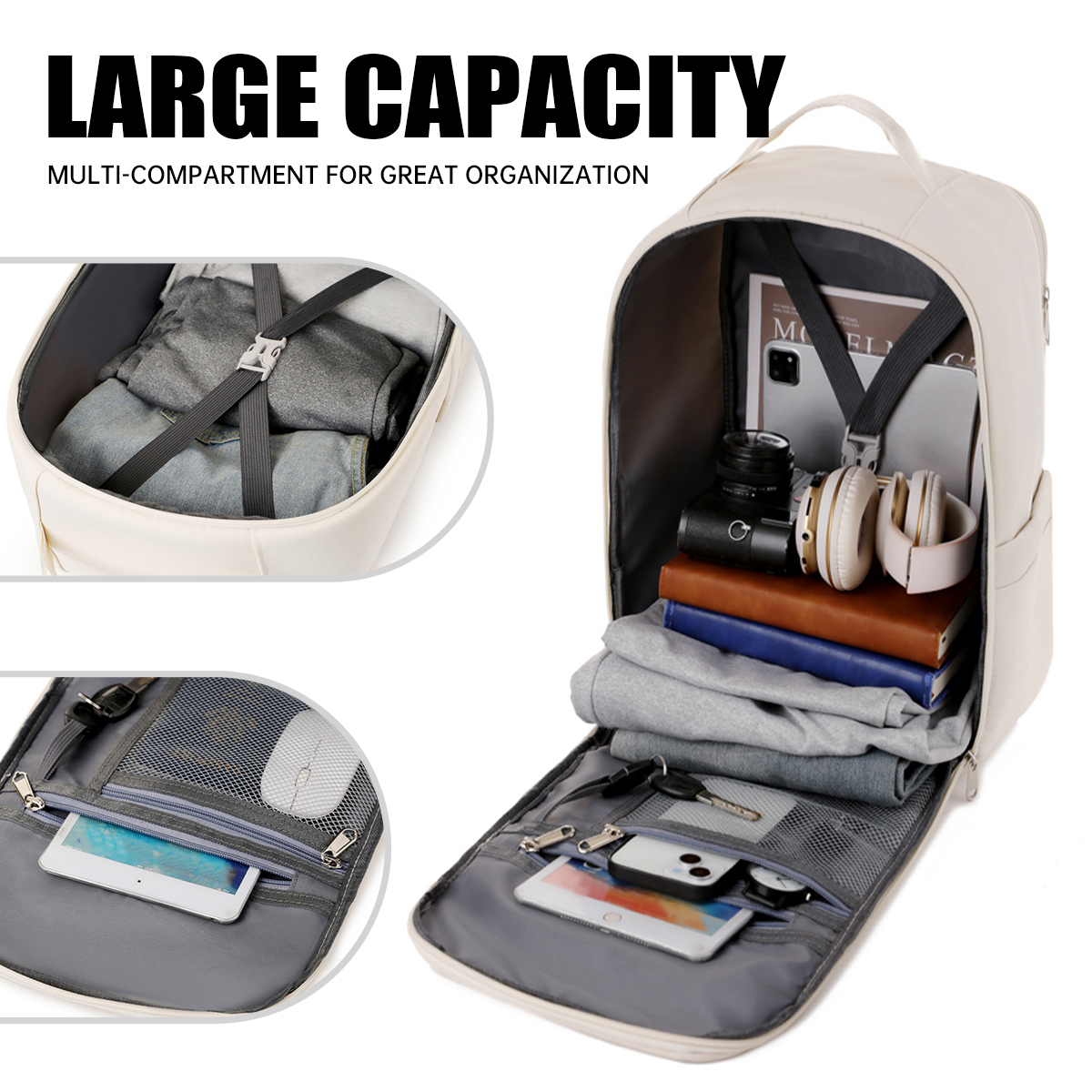 Mochila para mujer 2025, nueva mochila sencilla para ordenador de negocios, bolsa de viaje de gran capacidad para exteriores, bolso escolar para estudiantes para niños