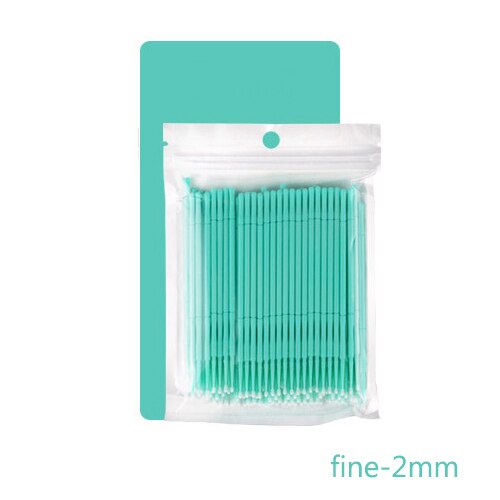 VVHUDA-Mini cepillos desechables, 100 Uds., varitas para extensiones, sin pelusa, microcepillo, punta de microfibra, aplicador de maquillaje: 2mmbag