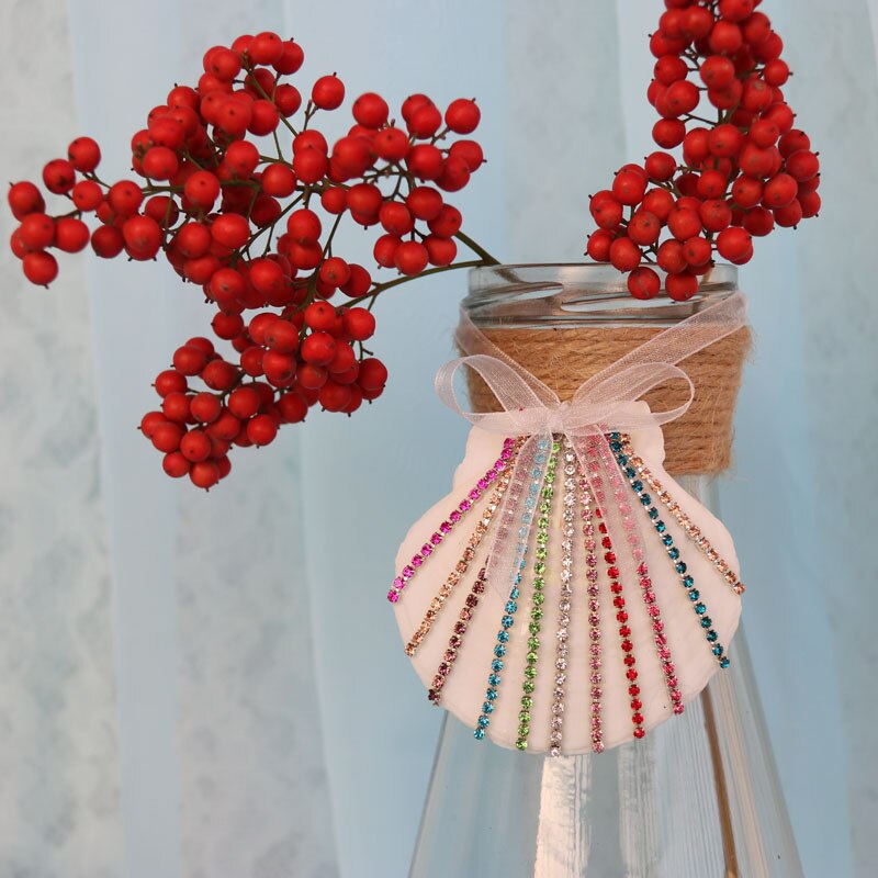 (10 stks/partij) Custom Handgemaakte Schulp Shell Kerst Hanger & Ornamenten Natuurlijke Shell Handgemaakte Party DIY Decor
