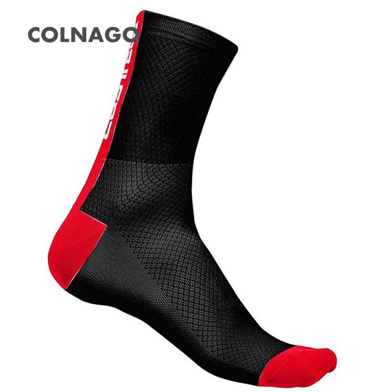 Colnago mærke cykelsportsokker beskytter fødder åndbare wicking strømper cykelsokker strømper cykler: Rød
