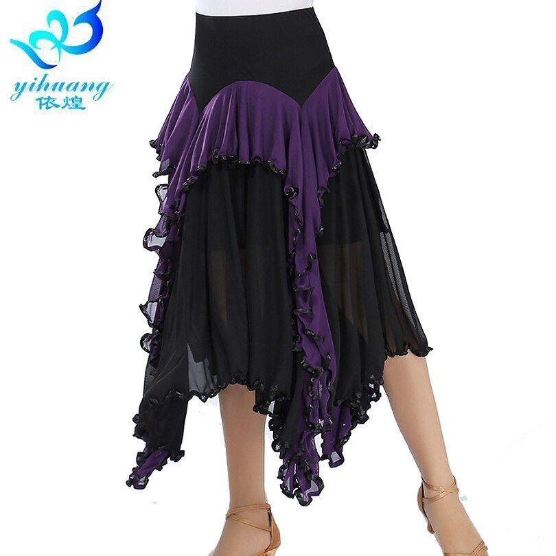 Ballroom Dance Costume Waltz Skirt Modern Standard Latin Salsa Rumba Dancer Skirts for Ladies 5 Colors #2546