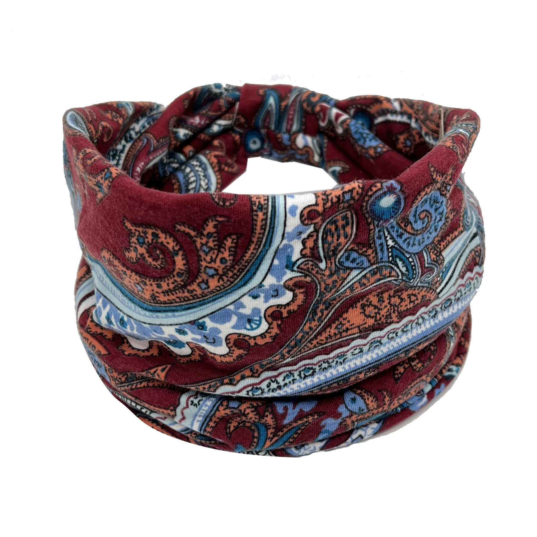 Frugtprint brede hovedbind til kvinder boho knudrede elastiske strandhårbånd til piger hårtilbehør turban bandage: Blå