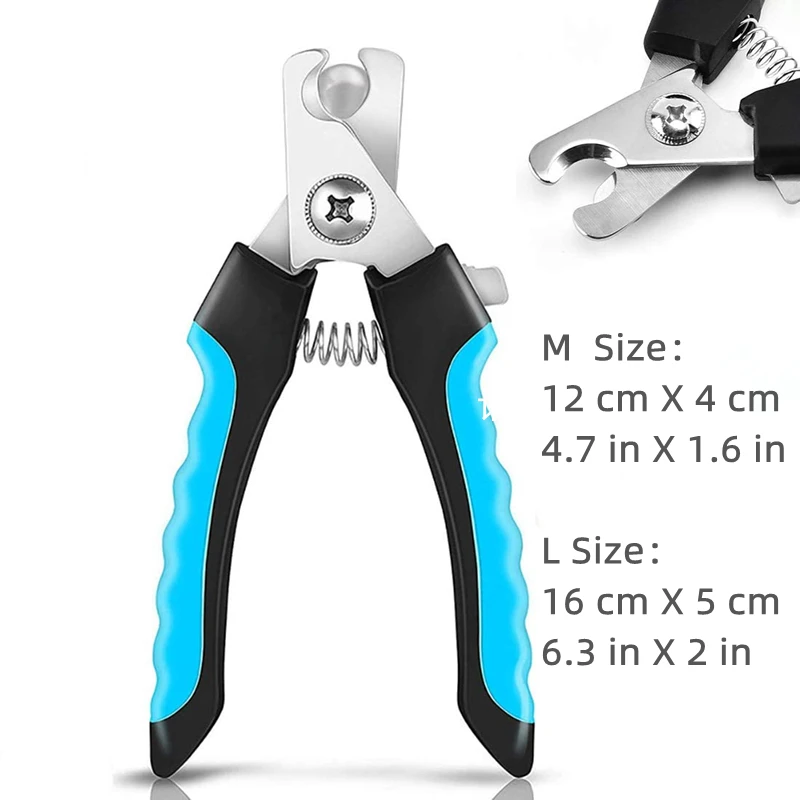 Pet Nail Clipper with Safety Guard Stainless Steel Scissors Cat Dog for Claw Care Grooming Supplies Size Fits: WHITE