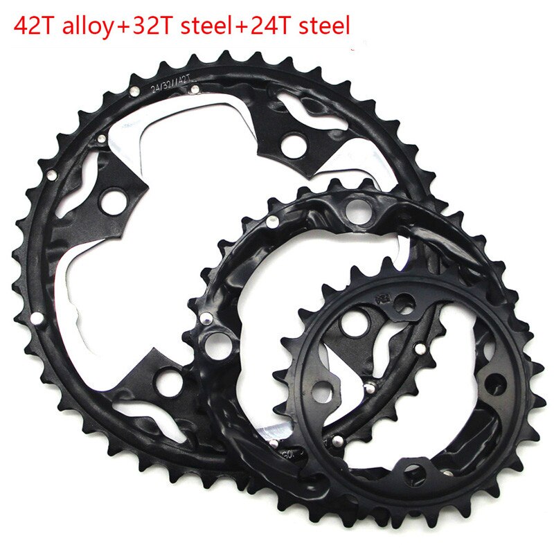 104BCD 64BCD Chainirng MTB Double/Triple Speed Bike Chainwheel 22/24/26/28/32/36/38/42T Mountain Bike Crankset Parts for Shimano: black