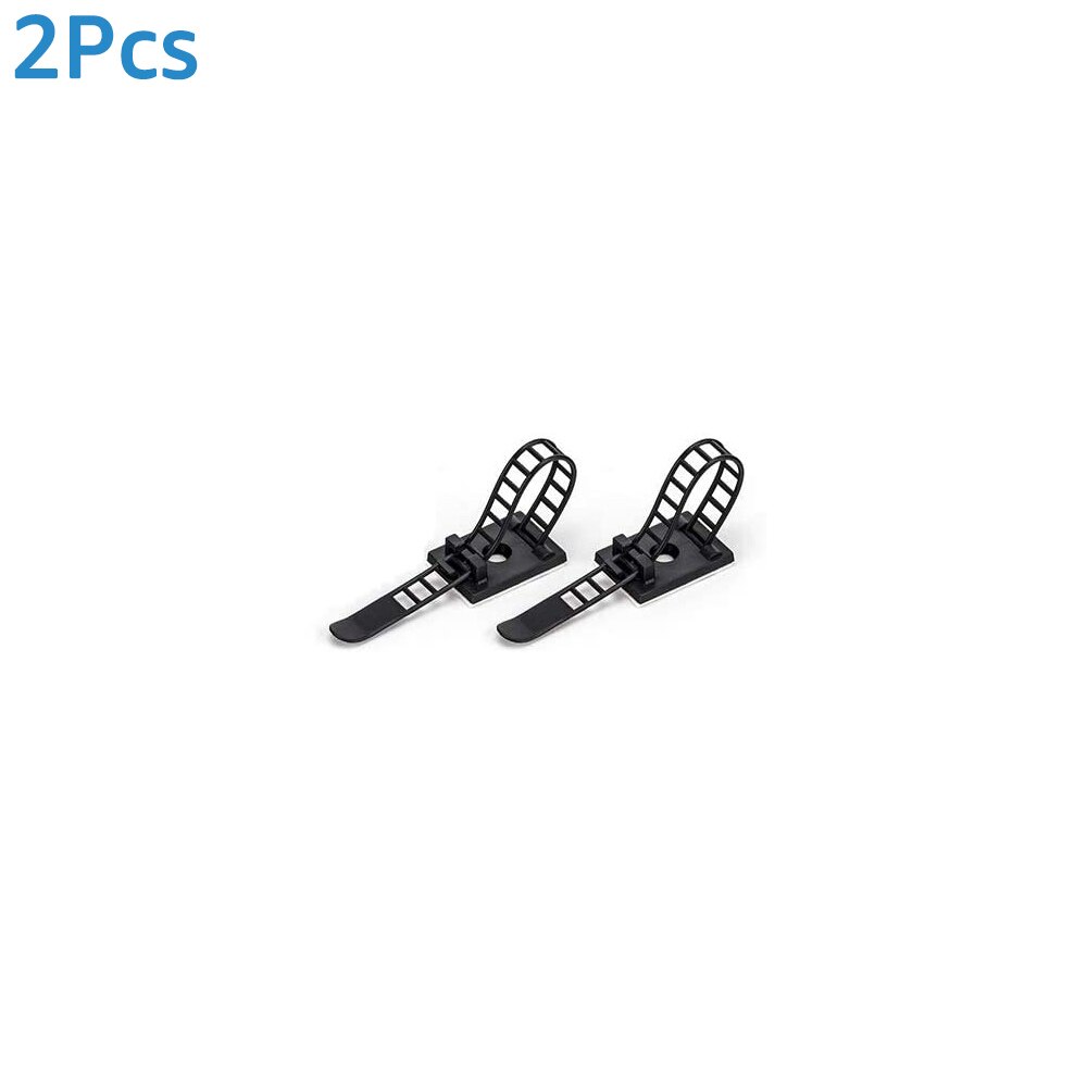 Untoom Adhesive Cable Management Clips Adjustable Nylon Cable Strap Ties Wire Clamps Cable Organizer for Network Wire Power Cord: Black-2Pcs