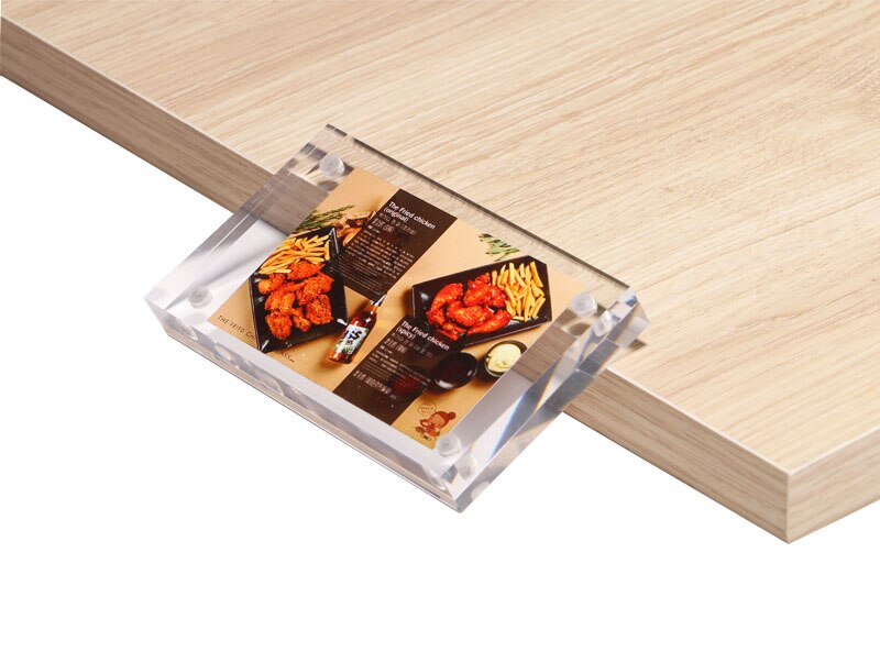 Soporte porta etiquetas magnéticas de acrílico de 100x60mm, soporte porta etiquetas, letrero de escritorio en descenso, tarjeta de información, mostrar marco de fotos, nombre, Mesa