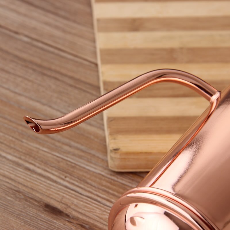 304 Stainless Steel Mirror Surface Coffee Pot Rose Gold Color High Grade Long Mouth Tea Pot Coffee Kettle 400ml/650ml