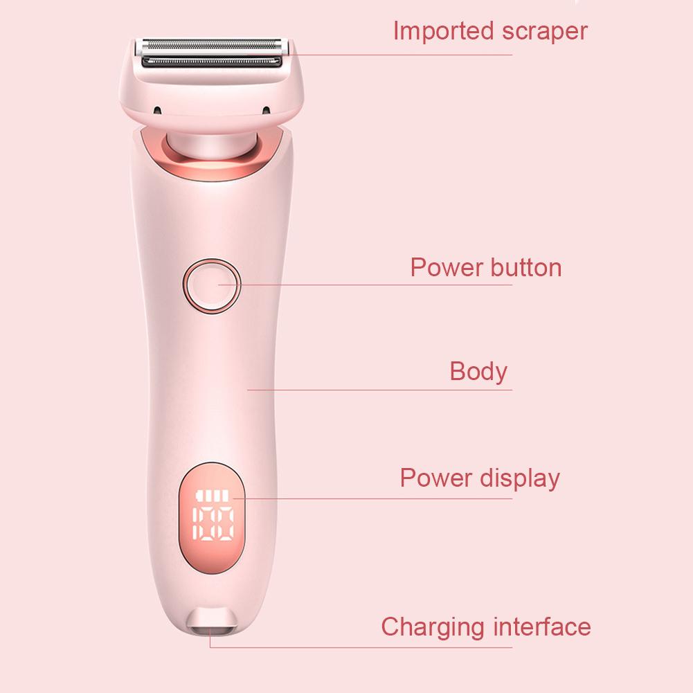 2-in-1-Elektrorasierer für Frauen, Bikini-Trimmer für Schamhaare, nasse und trockene, schmerzfreie Haarentfernung zu Hause