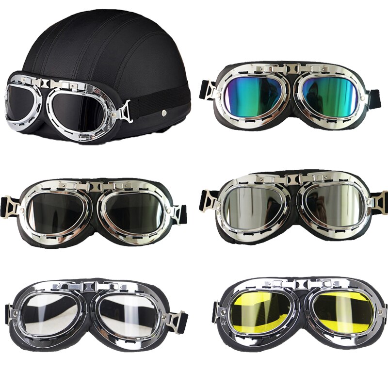 Professionele Vintage Helm Bril Retro Motorrijder Goggle 5 Kleur Beschikbaar Bril Dragen Jet Helm Goggle