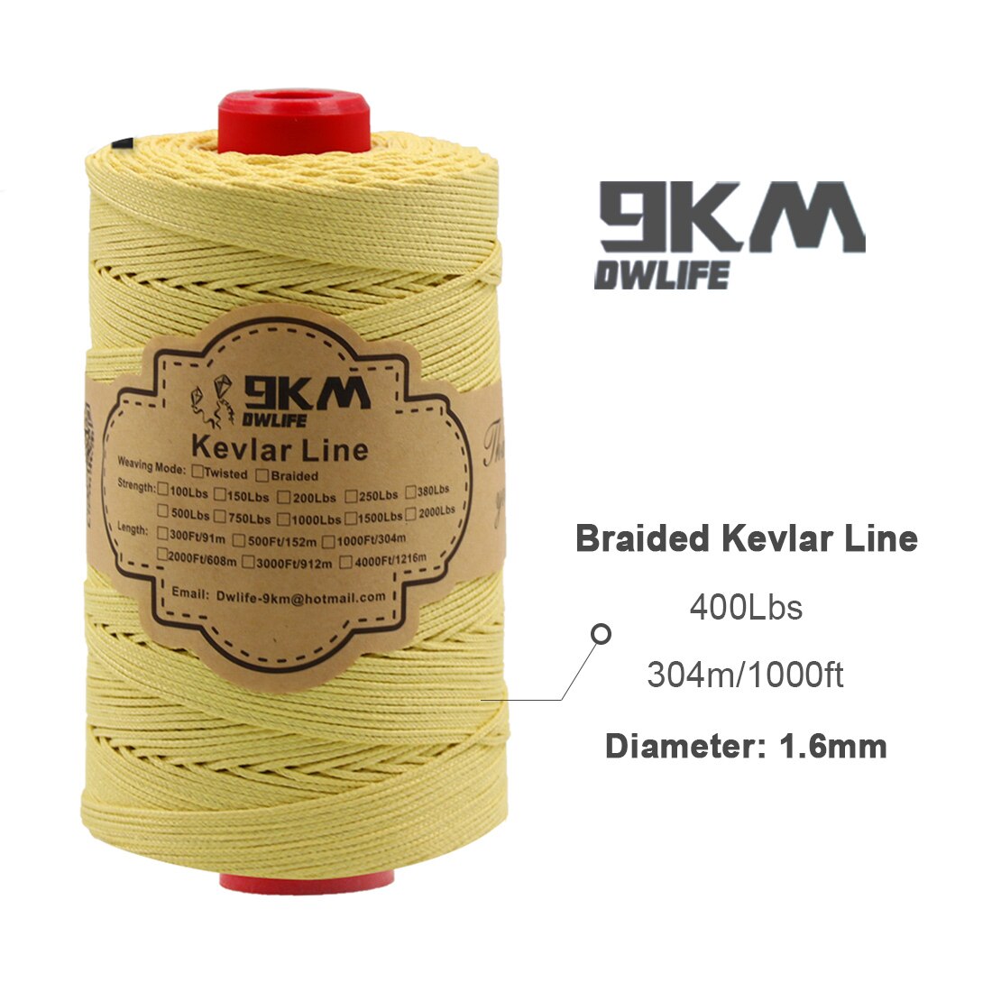 40lb-5000lb Kevlar Kite Line String for Fishing Assist Cord Kite Flying Outdoor Camping Tent Cord Low-stretch Cut-resistance