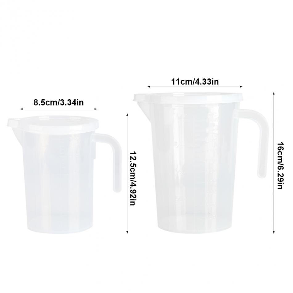 Taza medidora de plástico de 500/1000ML con tapa, jarra para verter, superficie de cocina, balanzas, herramientas para medir tazas