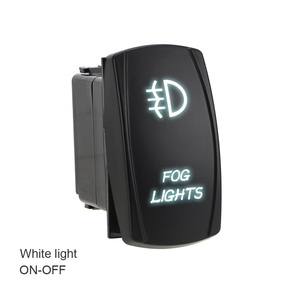 Leepee 5 Pin Mistlamp Schakelaar Auto Dashboard Knop Connector Verlichte On-Off Led Rocker Schakelaar Automobiel Modificatie: WHITE