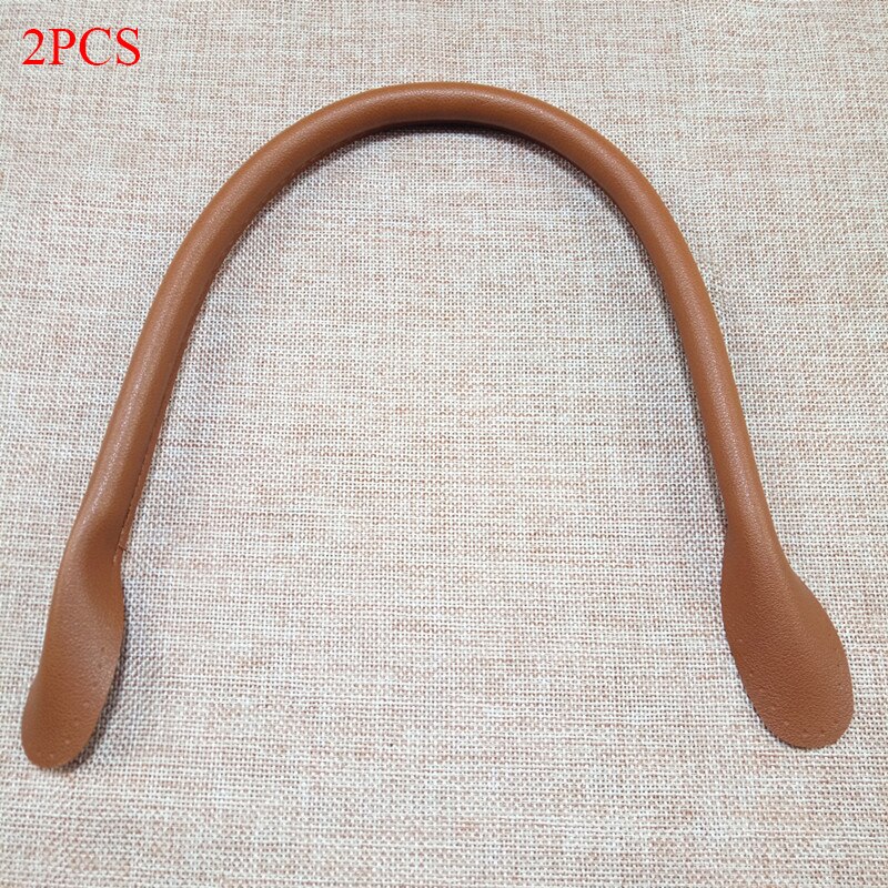 32cm Long PU Leather Shoulder Bag Handle DIY Purse Strap Handbags Belts Strap Bags Accessory 2Pcs: Brown