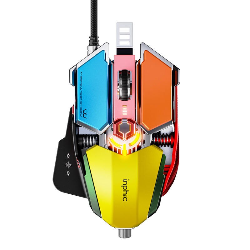 Pro Esport Gaming Muis Bedrade Muis Spel Mute Muizen 9 Knop Lichtgevende Base Usb Programmeerbare Computer Muis Voor Computer Pc laptop: Colorful