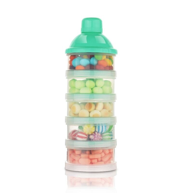 Baby mælkepulver dispenser stabelbar baby fodring rejse opbevaringsbeholder 3 pakke