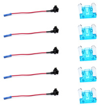 10Pcs 12V Car Add-a-circuit Low Profile Mini Fuse Tap Adapter Mini Blade Fuse Holder with 5Pcs 15A Fuses Car Styling