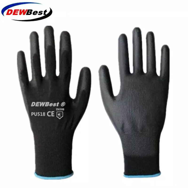 DEWBest 12pairs pu wprking glove PPE Safety Equipment Safety Hand Gloves Working Safety Gloves with