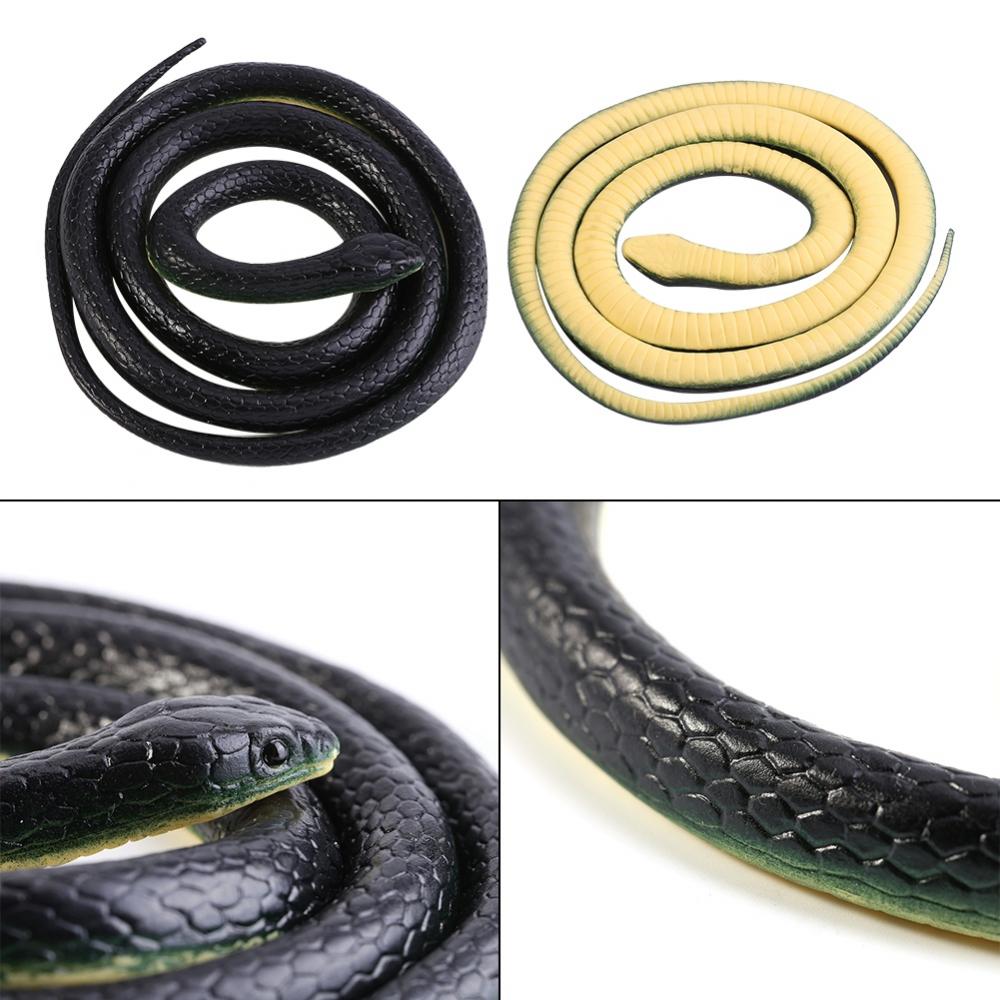 130cm Long Soft Rubber Snake Garden Props Funny Joke Prank Toy Soft Rubber Toy Snake Safari Garden Props Joke Prank