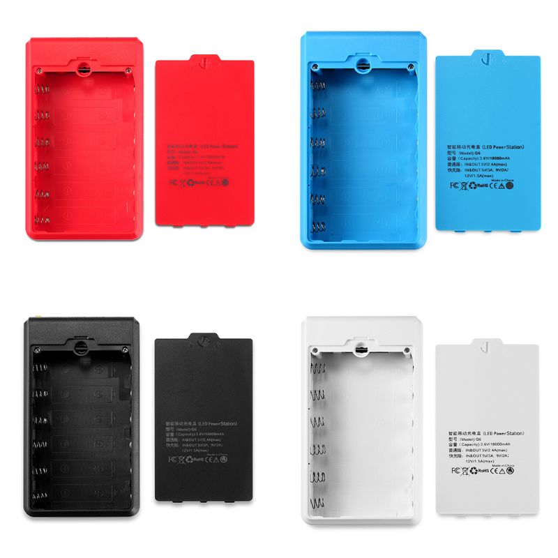 QC3.0 PD 6x18650 Battery Case DIY Power Bank Shell Battery Charge Storage Box 95AF