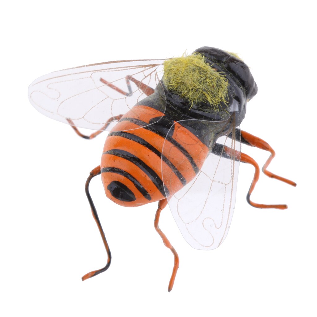Vliegvissen 1 Pcs Bumble Bee Sprinkhaan Kopvoorn Kever Droge Vliegen Realistische Insect Lokken Voor Lokken Kit Huis Tuin Decoratie
