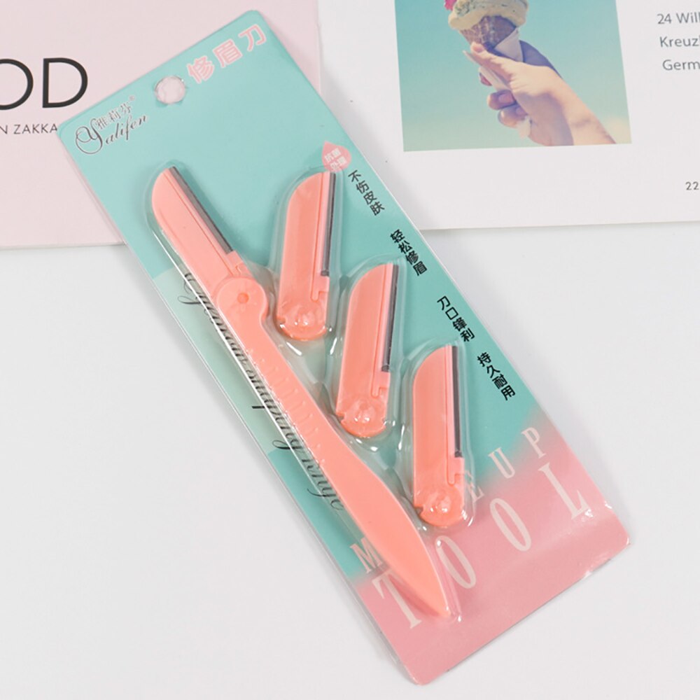 3/10pcs Eyebrow Trimmer Blade Shaver Portable Facial Face Razor Eyebrow Shaper Shaping Tool Scissors Face Hair Remover for Women: H -3pcs Big Blades