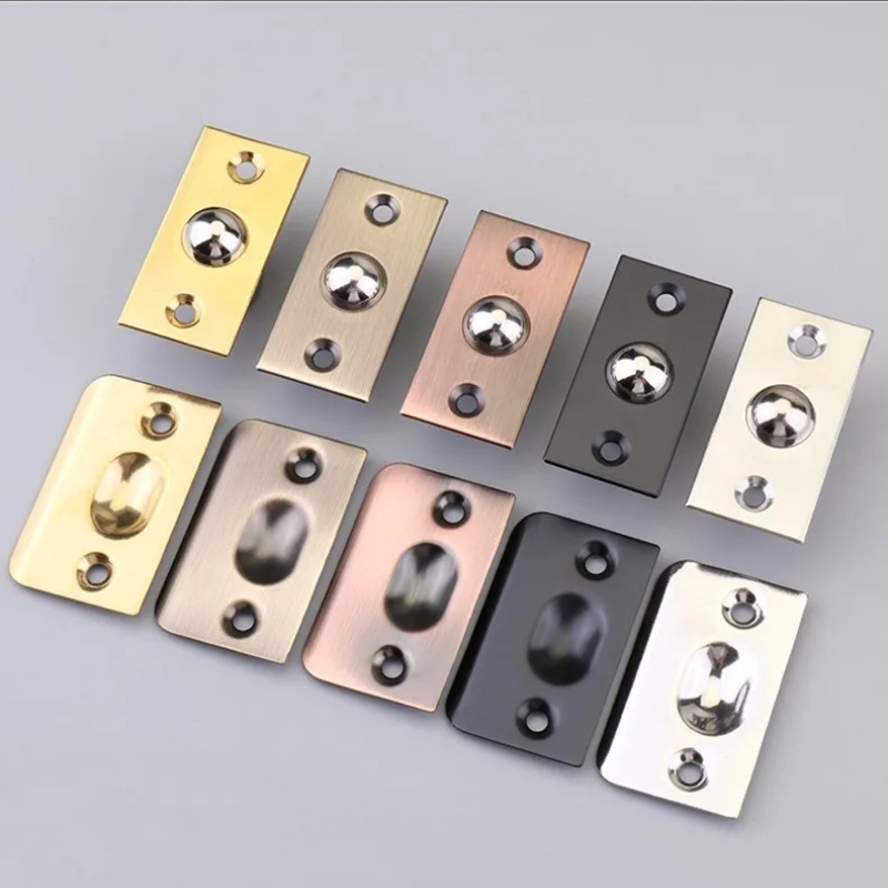 1Set Stainless steel Closet Door Ball Catch with Screw Cabinet Gate Spring Roller Ball Door Latch Set Door Stopper Furniture