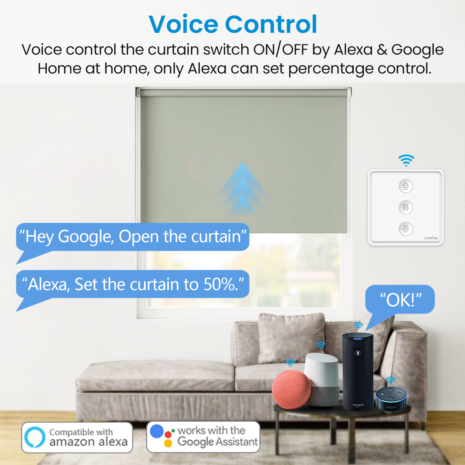 Tuya Smart Life WiFi tenda protezione solare finestra persiane interruttore con controllo percentuale Timer supporto Google Home Alexa fai da te