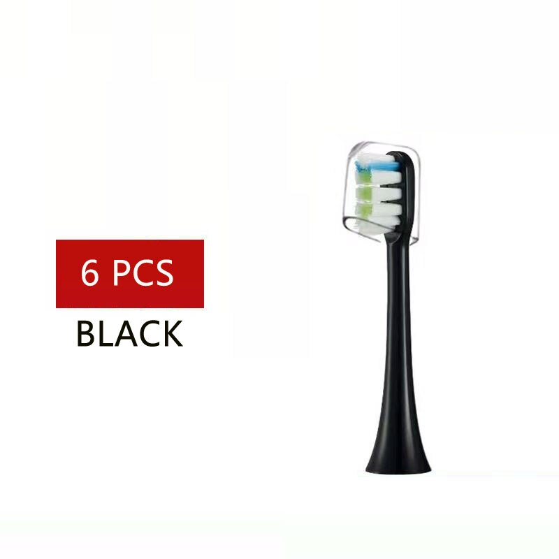 SOOCAS X3 X1 X5 Tooth Brush Head Original oothbrush Heads Replacement For SOOCARE Sonic Electric Tooth Brush Heads: 6 pcs black heads