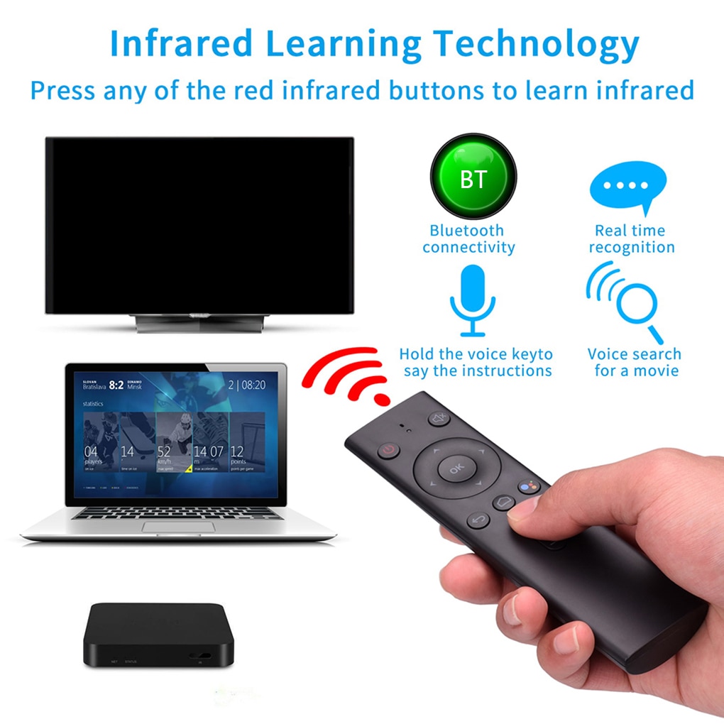 Q8 Bluetooth Voice Remote Control Wireless Keyboard Air Mouse AI Voice Flying Squirrel For Smart TV Networked Set-top Box