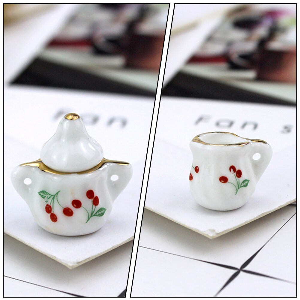2 Sets Delicate Afternoon Tea Model Fairy House DIY Props Mini Tea Set Model