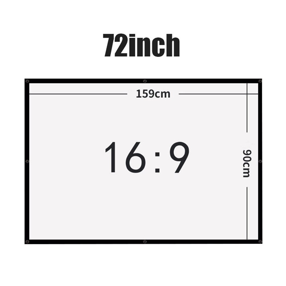 60/72/84/100/120 Inch Projector Screen Hologram Portable Home Cinema Folding Movie Screen HD Crease-resist DJA88: 4