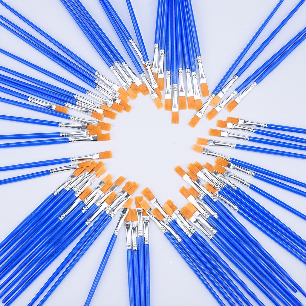 50 sztuk płaskie pędzle malarskie mały pędzel luzem robić malowania szczegółów 2021 nowości najlepiej sprzedające się przybory szkolne