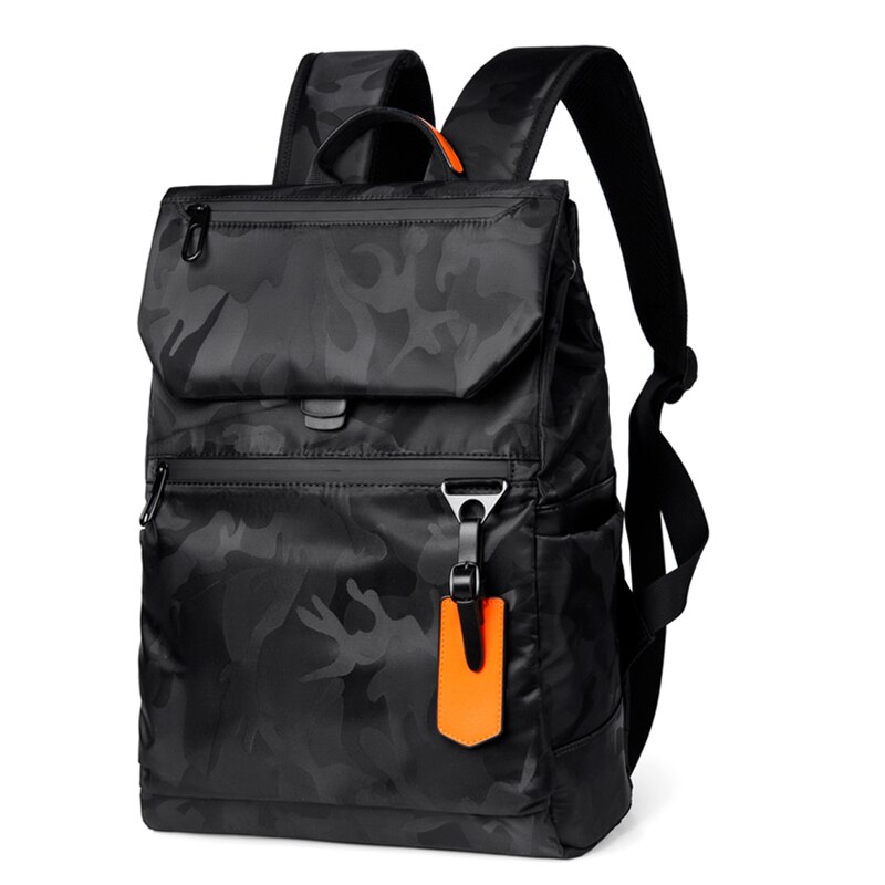 Wasserdichter nylon-laptop-rucksack für #39 , schwarz, ideal für geschäftsreisen und den urbanen stil, mit usb-ladefunktion